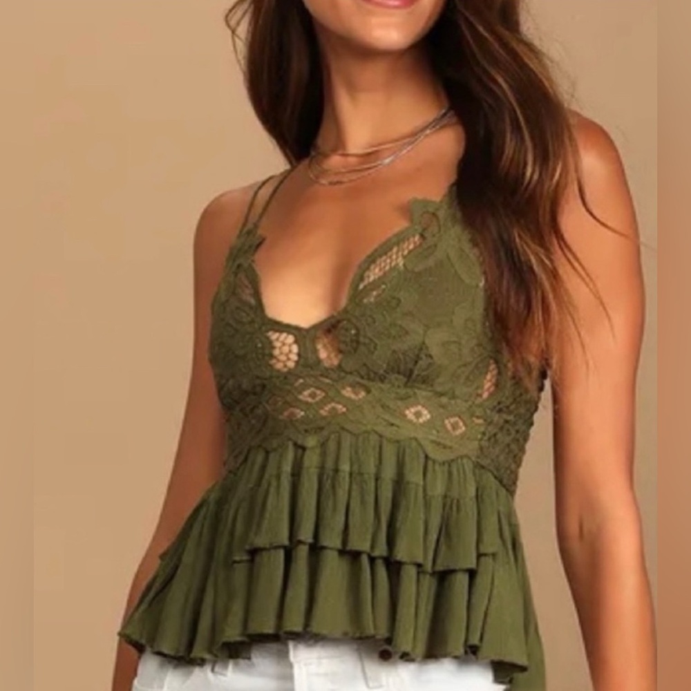 Free People’s Intimately Free People Adella Olive Sparrow Cami Size Large